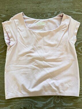 Girls Weekend Academy cap sleeve light pink built in bra shirt size L